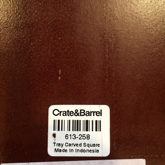 Oversized Crate & Barrel carved square tray - Picture 8 of 9